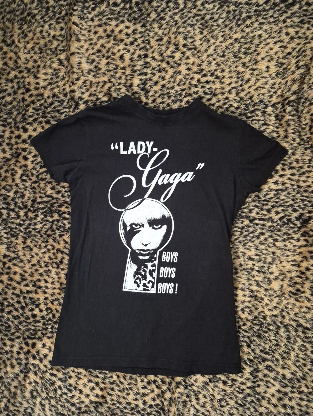 Y2k Vtg Hot Topic Lady Gaga Boys Boys Boys Keyhole Shirt The Fame 2009 Glam Pop